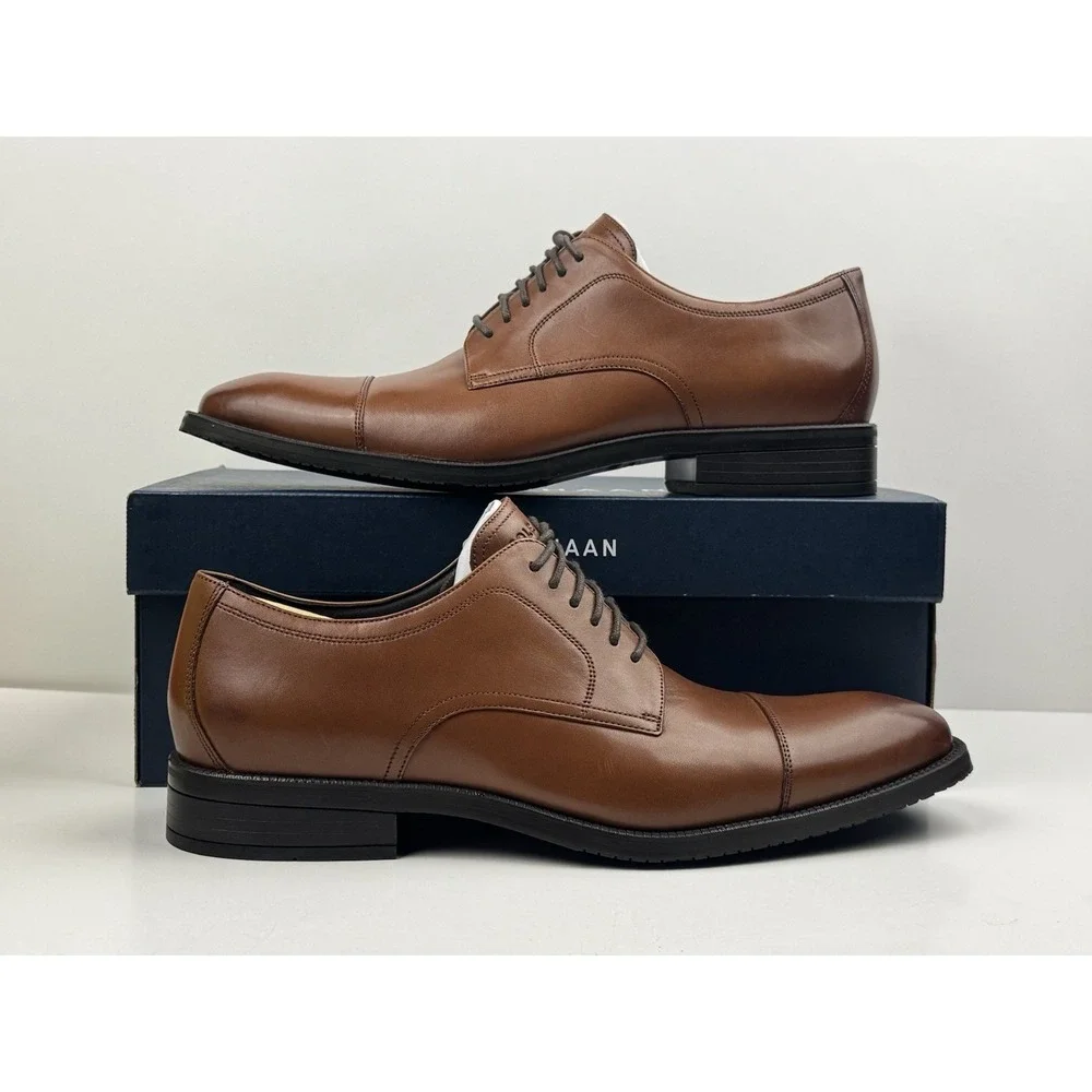 Cole Haan Modern Essentials Cap Toe Oxford Men's Size 8.5 British Tan C34138